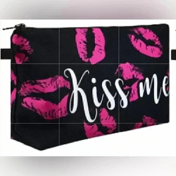 Handbags - "Kiss Me" Travel Cosmetic Bag Pouch